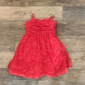 Kensie Girl floral lace red dress